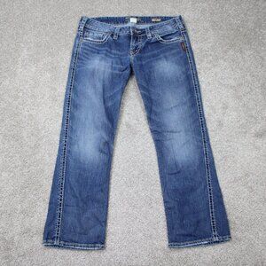 Silver Jeans Womens 30 Blue Frances Capri Stretch 5-Pocket Denim w/ 25" inseam